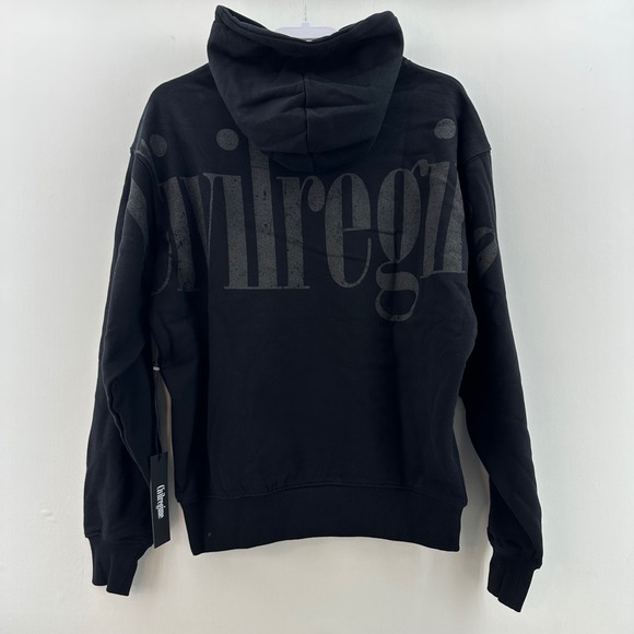 Civil Regime Hoodie Black Flame Rose Graphic Oversized Pullover Sz M NWT - Picture 3 of 10